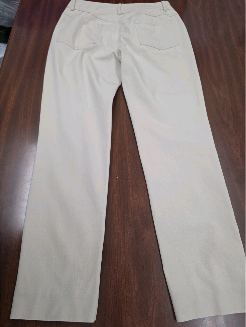 J. McLaughlin Women's Beige Straight Leg Pants Size 4 Casual Stretch Career Pant - Picture 2 of 7